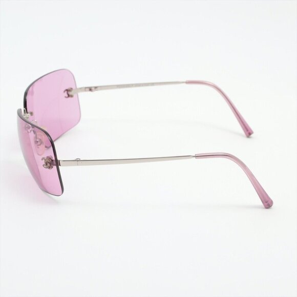 🌸 RARE Chanel Vintage Sunglasses CC Logo Rimless Pink - Picture 5 of 7